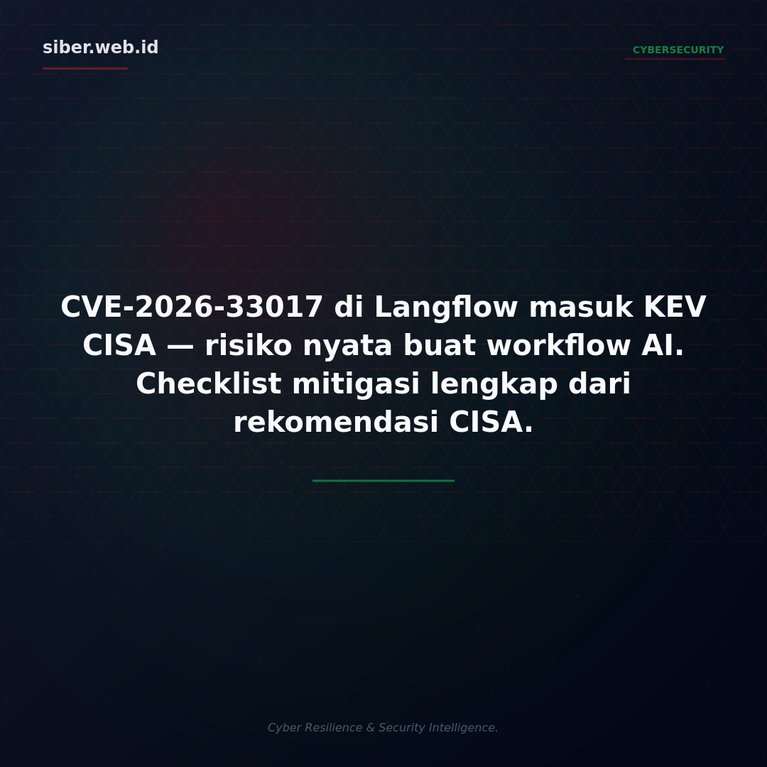 CVE-2026-33017 di Langflow Masuk KEV CISA: Risiko Nyata untuk Workflow AI dan Checklist Mitigasinya