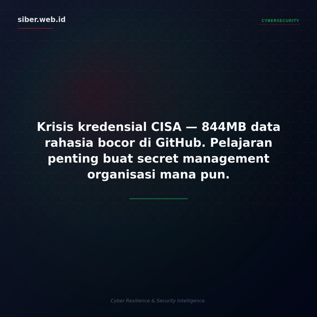 Krisis Kredensial CISA: 844MB Data Rahasia Bocor di GitHub — Pelajaran Penting Secret Management bagi Setiap Organisasi