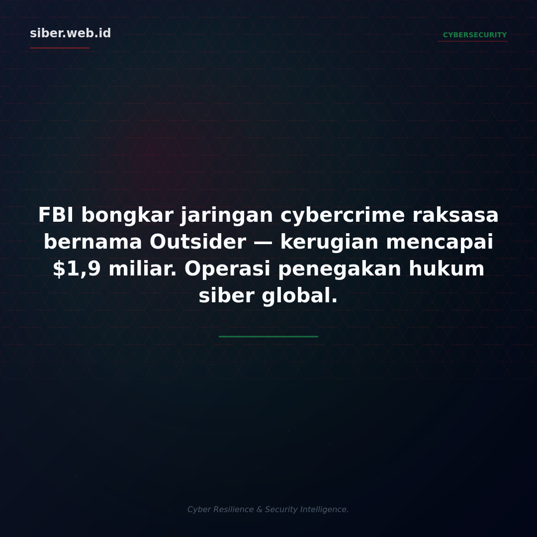 FBI Bongkar Jaringan Cybercrime Raksasa Bernama Outsider, Kerugian $1,9 Miliar