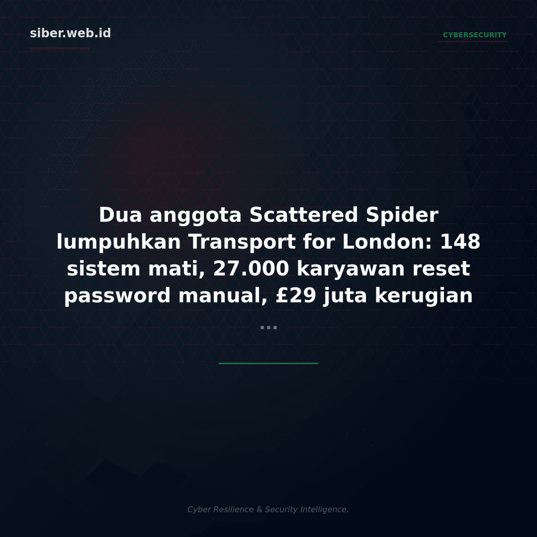 Scattered Spider Divonis 5,5 Tahun: Peretasan Transport for London yang Bikin 148 Sistem Mati